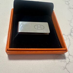 Hermes Sterling Silver Men's H Logo Money Clip